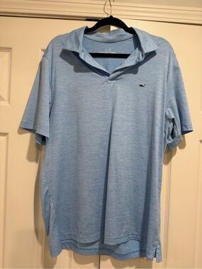 Vineyard Vines Heathered Light Blue Polo